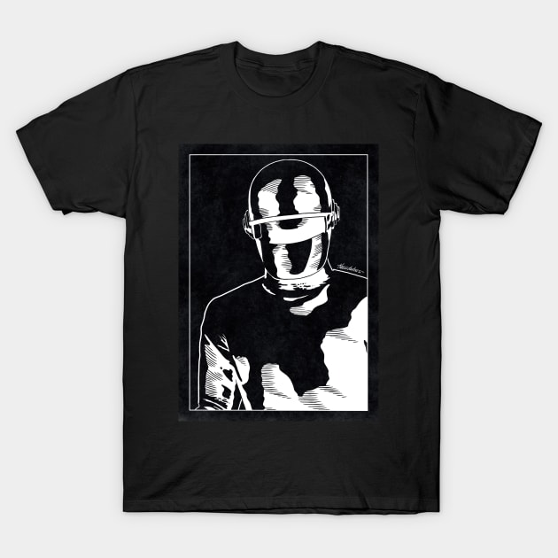 GORT - The Day the Earth Stood Still (Black and White) T-Shirt by Famous Weirdos